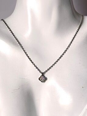 Elegance S925 Silver Zircon Clover Necklace